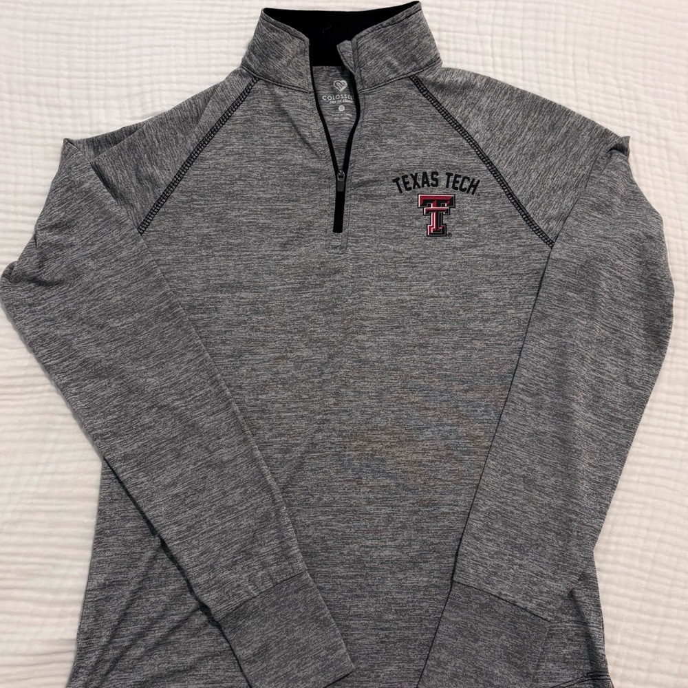 Colosseum Heather Gray Texas Tech Quarter-Zip Pullover